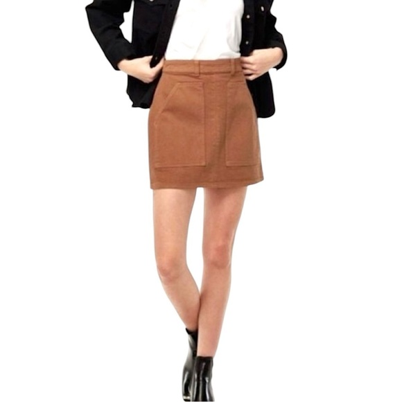 ARITZIA WILFRED FREE MODERN UTILITY PENSKE COTTON MINI SKIRT - Picture 1 of 10